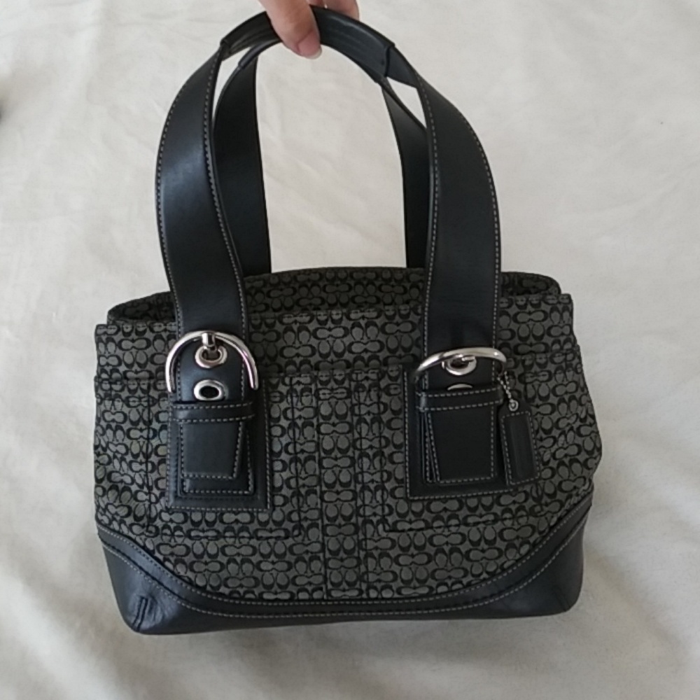 Coach Black Canvas and leather Soho Tote